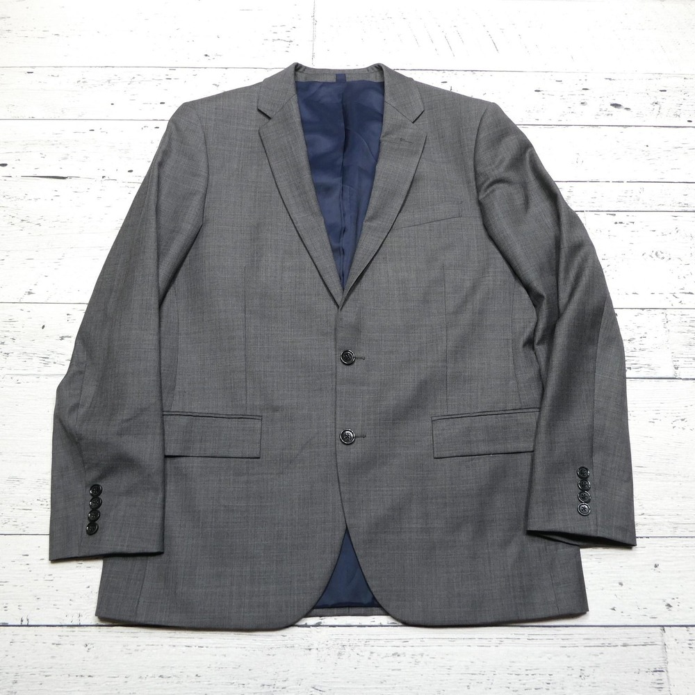 J.Crew Thompson Suit Jacket Mens 42R Gray Wool Notch Lapel Double Vent Lined